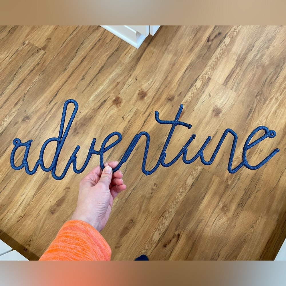 “Adventure” wall / shelf decor sign